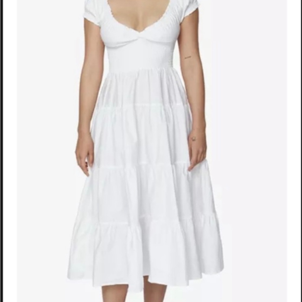 Danielle Bernstein Milkmaid top, shirred waist, poplin